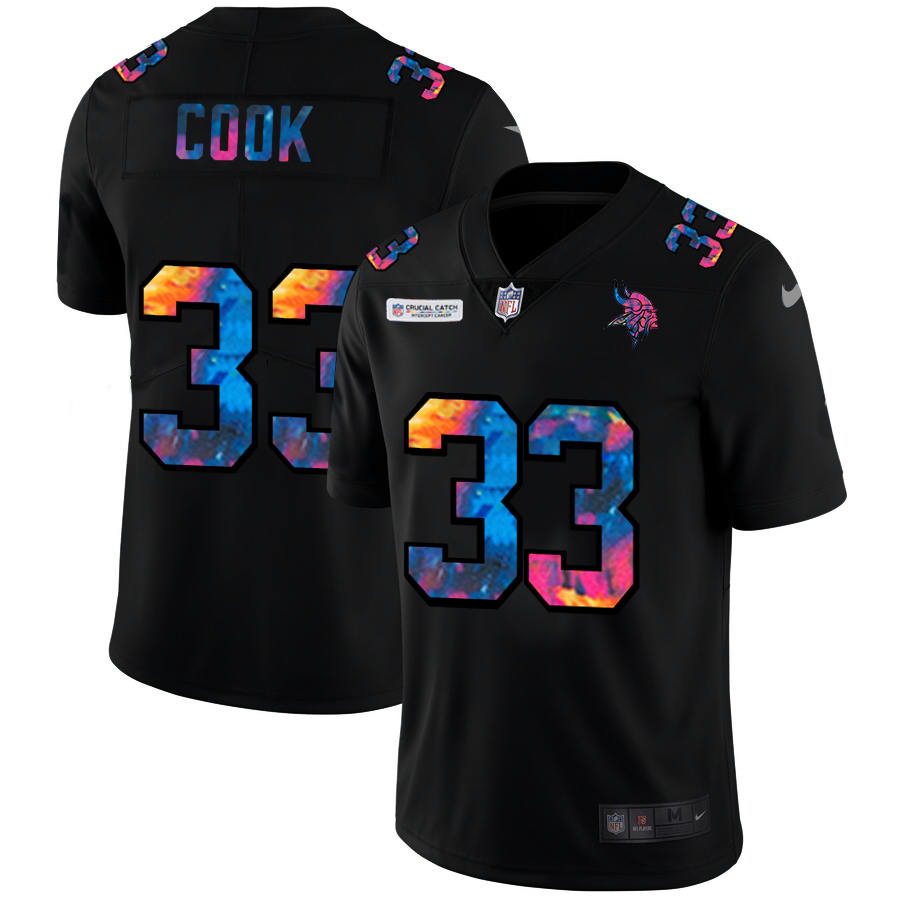 NFL Minnesota Vikings #33 Dalvin Cook Men Nike MultiColor Black 2020 Crucial Catch Vapor Untouchable Limited Jersey->los angeles rams->NFL Jersey